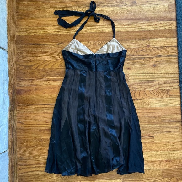 BCBGMaxAzria Black Satin Halter Dress Size 4 - Picture 2 of 3